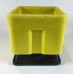 Graniver cactus pot low yellow square with black dish by A.D. Copier