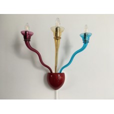 Italian Murano glass wall lamp in three colors, model Gaia, by VeArt ( Artimide)